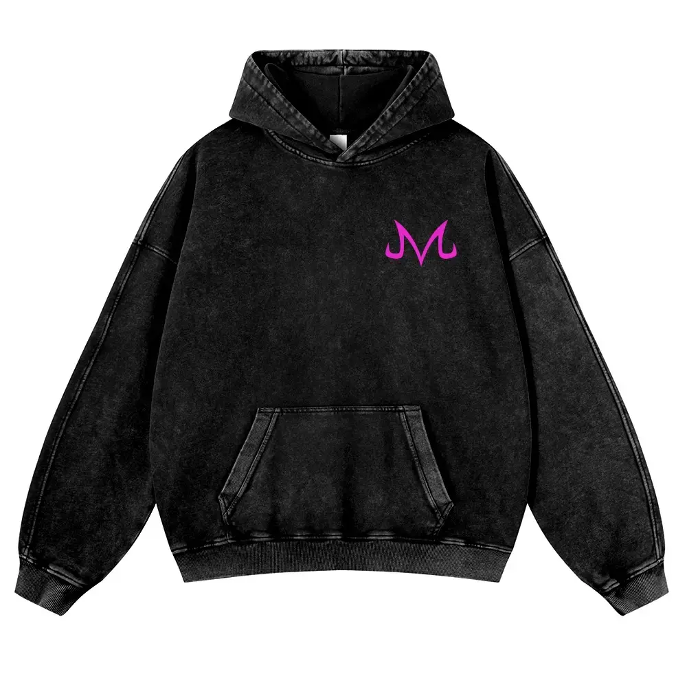 Dragon Ball DBZ Majin Buu Unisex Fall Hoodies Men Streetwear Vintage Washed 80s 90s Graphic Pullover Cotton Anime Funny Sweatshirt Gifts
