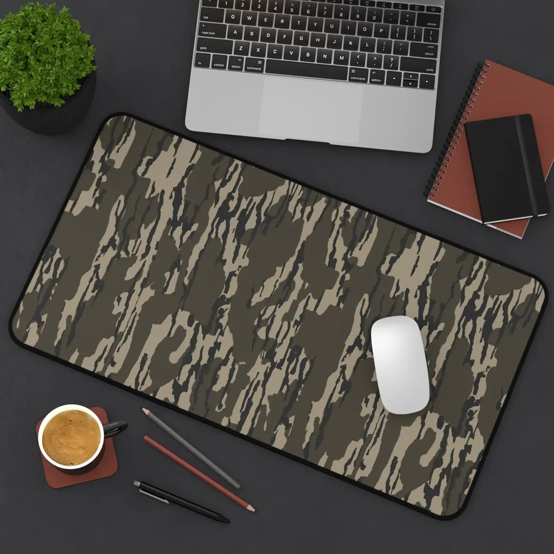 Tree Camo Desk Mat, Camouflage Office Gaming Mouse Pad