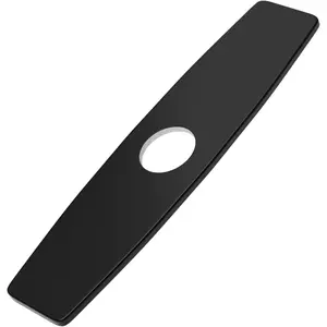 10 Inch Sink Hole Cover for Black Bathroom or Kitchen Sink Faucet 1 or 3 Hole Escutcheons Stainless Steel Vessel Vanity Sink Matte Black Faucet Cover Oval