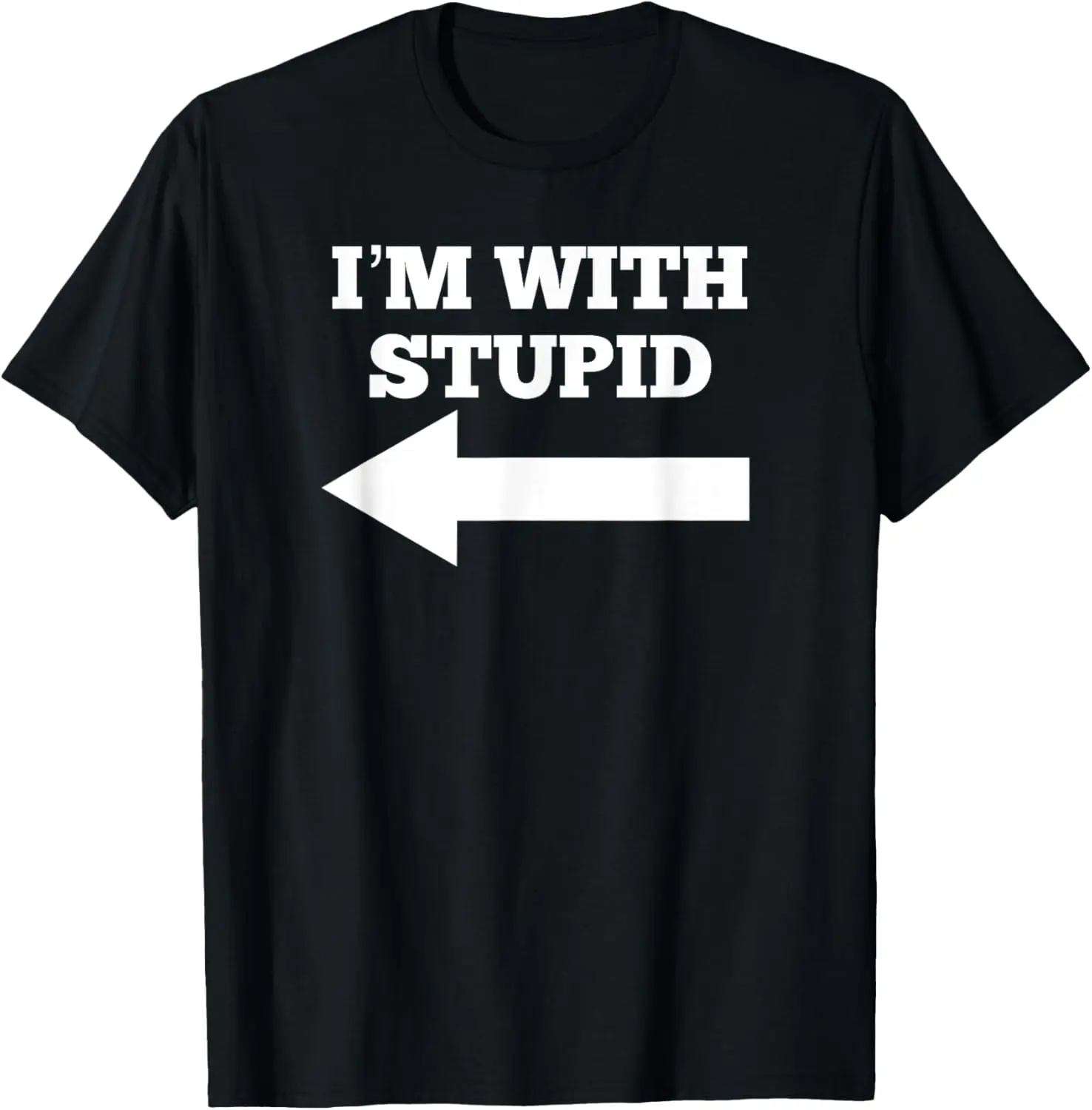 Graphic T-Shirt for Women with Funny 'I'm with Stupid' Arrow Design, Casual 100% Cotton Top, Lightweight and Breathable Fabric