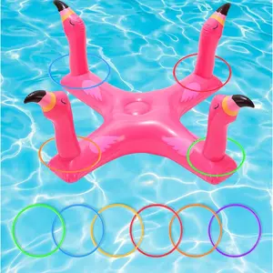 Pool Floats Games Set, Inflatable Cross Ring Toss Game with 6pcs Rings for Kids Adults Family, Swimming Pool Water Game,Swimming Rings