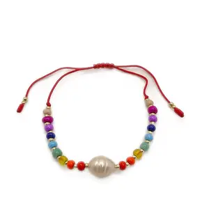 Perlita Bracelet Pearl And Crystal Adjustable Anklet