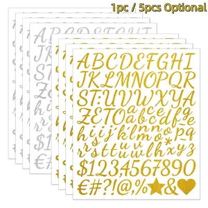 5/1 Sheets 1 Inch Vinyl Self-Adhesive Number & Letter Stickers, Waterproof Mailbox Number Labels, DIY Art Craft Supplies for Signs, Notebooks, Scrapbooks, Water Bottles, Mailboxes and Multi-Scene DIY Projects.