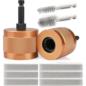 1/2" & 3/4" Copper Pipe Cleaner Set for, Plumbing for Removing Rust, Stains & from Copper & Pipes, with 1/4" Hex Shank & 6 Brush Blades & 2 Pipe Brushes