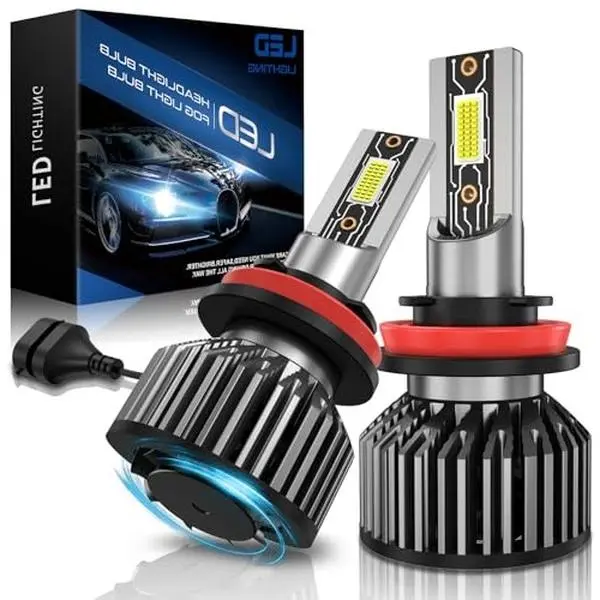 Bombillas H11 LED de Coche 60W 16000LM, H8 H9 Antiniebla 7000K Blanco Lámparas LED H11 Faro Luz de Cruce o Carretera Canbus Anti Error, Sustituye Lámpara Halógena o Xenón, 2PCS