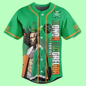 Conor McGregor Notorious Everyone Is Irish On St Patricks Day Custom Baseball Jersey Baseball Jersey Shirt Summer Shirt Gift For Him Gift For Her Father Gift Mother