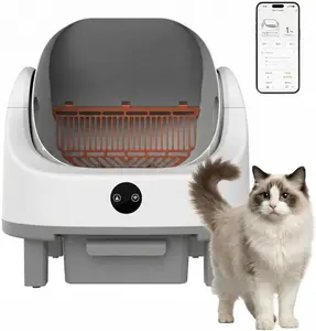 9L Self Cleaning Litter Box for Multiple Cats with APP Control, Automatic Litter Box with Open-Top Design & Real-Time Monitoring, Odor-Free Waste Bin, Safety Sensors with Waterproof Liner