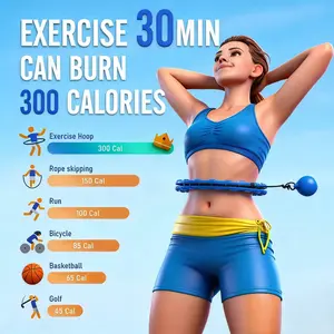 Infinity exercise Circle Plus Size 47 Inch, 24 Detachable Links, Weighted Circle for Women and Beginners Fitness Hula Hoop