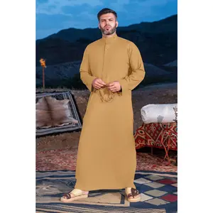 Premium Camel Fawn Saudi Collar Thobe