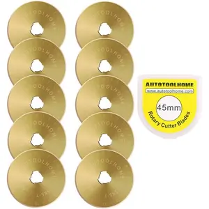 Titanium Coated Rotary Cutter Blades 45mm 10 Pack Replacement Blades Quilting Scrapbooking Sewing Arts Crafts,Sharp and Durable