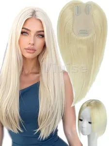 7x11cm Medium Part Hair Toppers,Invisible Hair Toppers Real Hair Extensions,Middle Part Hair Bangs Women Human Hair Topper,Comfortable and Breathable Hair Toppers Covering White Hair Add Volume,Clip In Hair,Brown/Black/Blonde/White/Grey Hair Extensions