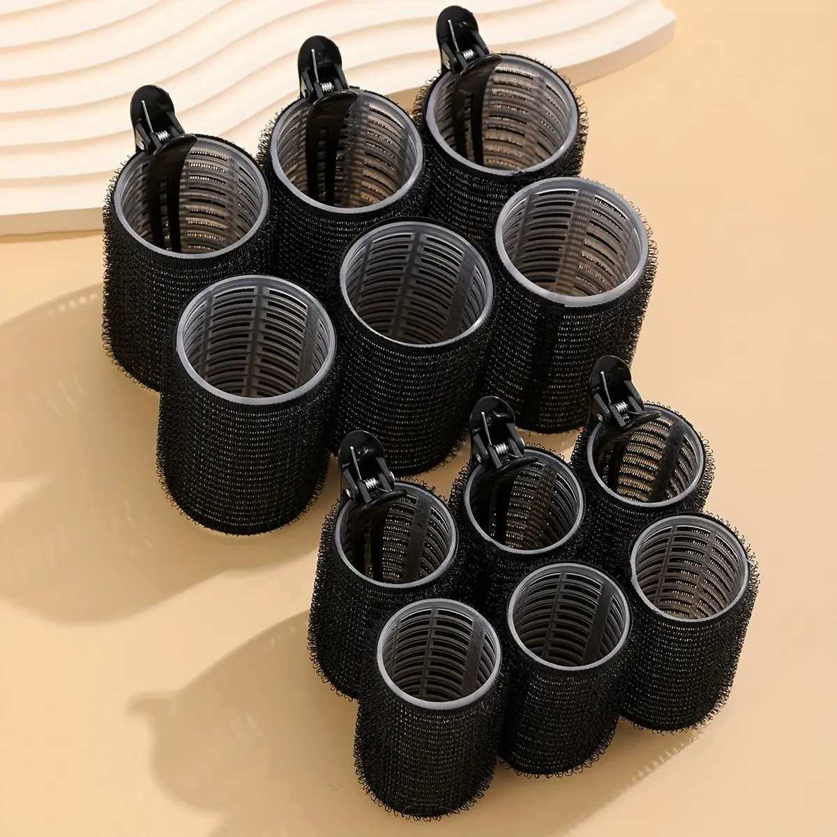 18-Piece Large Size Hair Curlers Set with Clips, Heatless Curling Set, Suitable for Long Medium Short Hair and Bangs, DIY Hair Styling Tools, Self Grip Rollers, Hair Care Styling