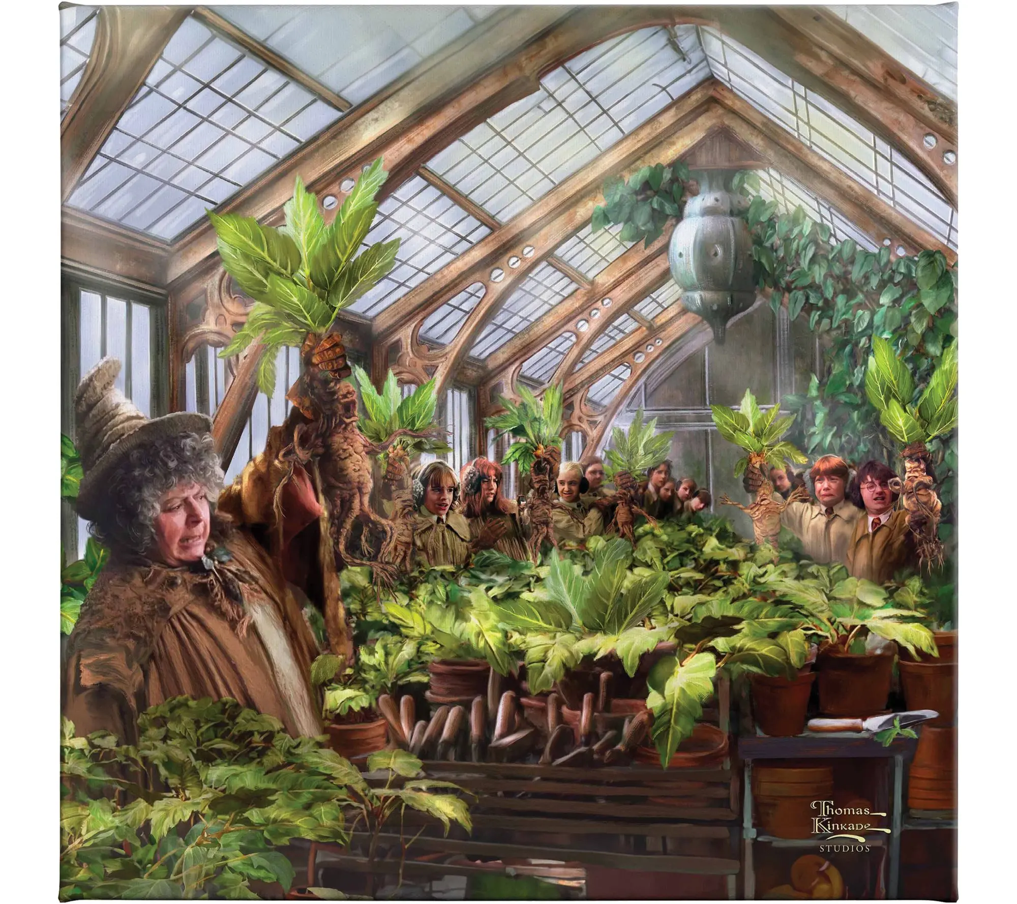 Thomas Kinkade Harry Potter Hog. Greenhouse 14x14 Gallery Wrap