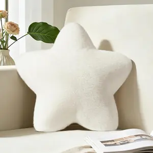 15.4 Inch  Shaped Pillow Cute White  Decorative Throw Pillows for Couch Bed Sofa, Small Aesthetic Soft Floor Cushions for Living Room Bedroom Decor (Cream White, 15.4" x 15.4")