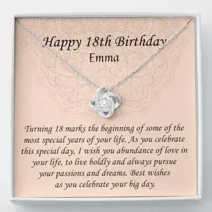 Daughter Necklace, 18Th Birthday Necklaces For Girls, 18 Year Old Birthday Necklace Girl, 18Th Birthday Necklace, Jewelry Message Card, Necklace Gifts For Birthday, Anniversary, Christmas Day, Thanksgiving