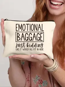 Letter Print Makeup Bag, Casual Zipper Makeup Pouch, Makeup Organizer Pouch, Cosmetics Travel Bag, Wallet Pencil Case, Stationery Pouch, Multi-purpose Bag, Gifts for Friends