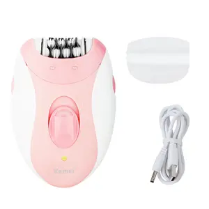 Kemei Women's Hair Remover, Electric Depilatory Device with 32 Stainless Steel Blades, Gentle Hair Removal for Legs and Hands, Smooth Skin Solution Km-189b