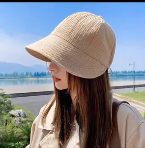 Women's Waffle Pattern Fisherman Hat Duckbill Cap Fashionable Versatile Sunshade Hat for Spring and Summer, Sun Protection