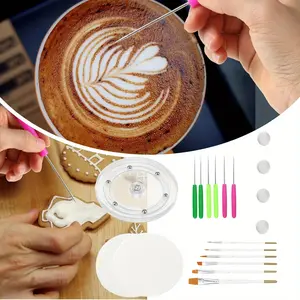 Cookie Decorating Kit Supplies Including 1 Acrylic Turntable 6 Scribe Needle 2 Silicone Mesh Mats 6 Cookie Decoration Brushes 4 Rubber Feet Bumpers