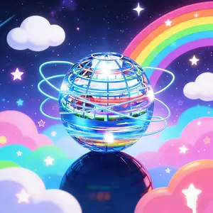 Galaxy LED Hover Orb Anti-Gravity Boomerang Ball Fly Spinners for All Ages, Fun Indoor Outdoor Game Toys for 6-12 Year Olds & Teens, Safe Solid Family Flying Ball, Entertainment Game Props, Perfect Gifts & Party Favors