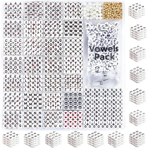 1650 Pcs Letter Beads Kit with Extra Vowels and Numbers, Alphabet Beads for Bracelets Making, Perfect for Friendship Bracelets