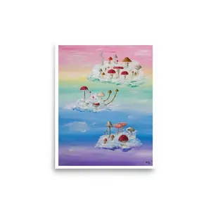"Toadstool Ascension" Fine Art Print Museum-quality Matte Paper 10.3 mil 189 g/m² Artistic Wall Decoration for Home or Office Room Ornaments Photo
