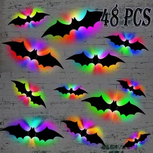 Spooky LED Bats Wall Stickers - Halloween Party Decor