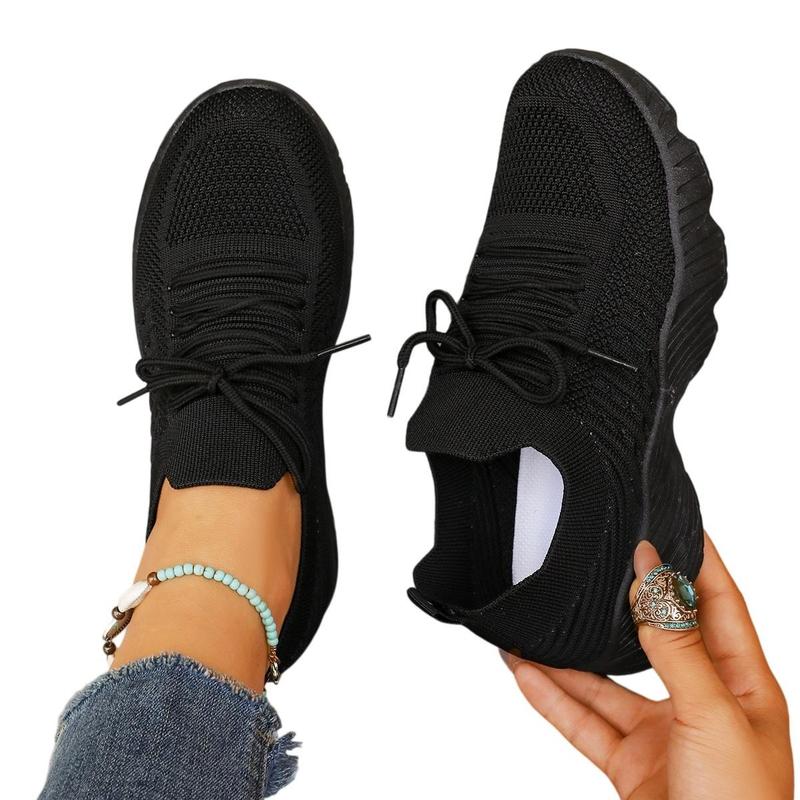 Women's 2026 Casual Sports Shoes, Solid Lace-Up Breathable Sneakers, Wear-Resistant EVA Insole Lightweight Tennis Sneakers, Thick Sole Walking Shoes for Workout Hiking Autumn Winter Wear, US 5-11