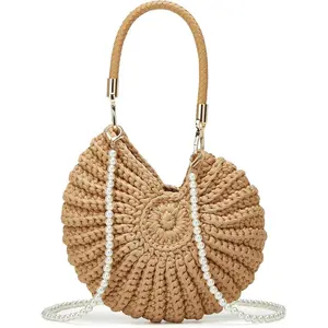 Crochet Tote Bag Seashell Purse for Women Boho Shell Handbag Crossbody  Bag Summer Beach Clutch Hobo Handbag