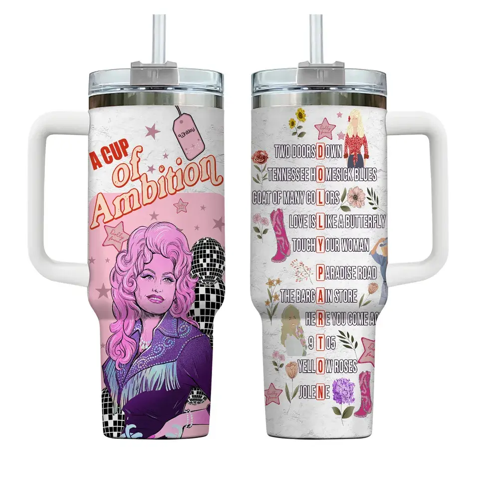 Dolly Parton 40oz Tumbler, Gift for Fan
