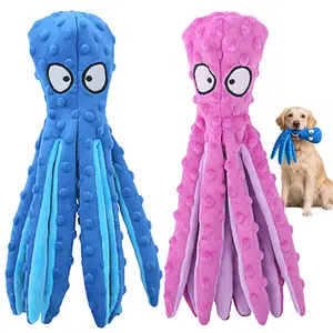 Squeaky Dog Toys - Octopus No Stuffing Crinkle Plush Large Dog Toys to Keep Them Busy, Interactive Puppy Teething Chewing Pet Supplies for Chewer, Small, Medium, Large Breeds, 2 Pack