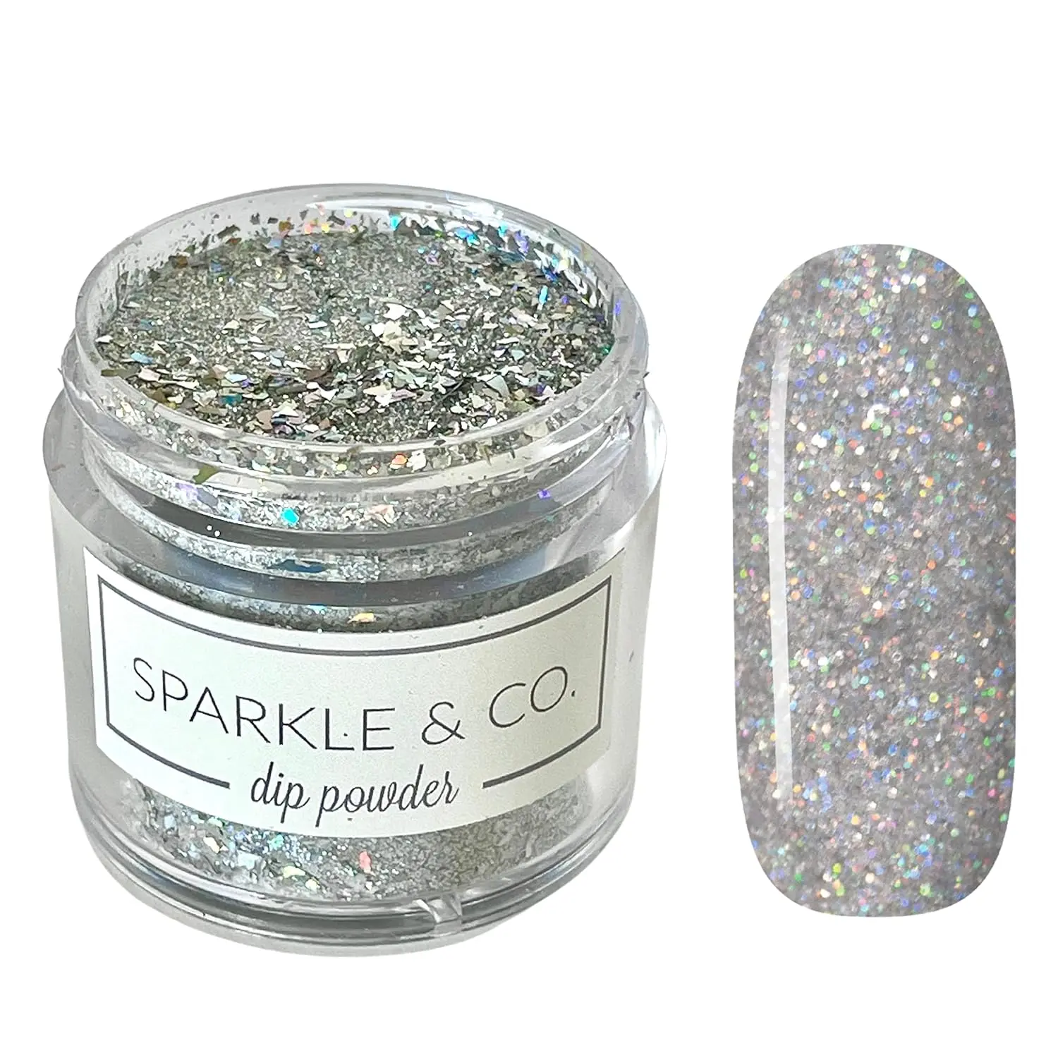 Sparkle & Co dp.32 Shine Bright Like a Diamond 1 ounce Dip Powder For Nails - 1 Jar Lasts 20-25 Manis