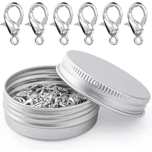 100PCS Lobster Clasps, Metal Alloy Small Lobster Claw Clasps, Weico Lobster Clip for Handmade Necklace, Bracelet Jewelry Making Accessories Fastener Hook(12mmx6mm, Nickel)