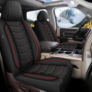Leather Waterproof Car Seat Covers for Dodge RAM 2002-2026 RAM 1500 2500 3500 Pickup, Split Bench Compatible Crew Quad Cab Custom Seat Covers, Full Coverage Anti-Dirt Comfortable Durable Truck Seat Protection Parts fathersdaygift