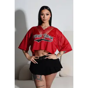 Beryl New York Lace V-Neck Jersey Top