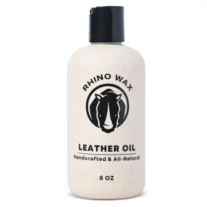 Rhino Wax - Leather Oil 8 oz -Moisturizes and Revitalizes Leather Fibers - Prevents cracking and stiffness - Use on leather Boots, Shoes, Accessories