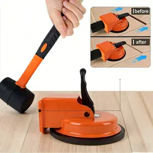 Iron Floor Gap Repair Suction Tool Set, Includes 3 Hammer Pads & Hammer, 3 Transparent Auxiliary Floor Mats, Flooring Maintenance Kit, Hand Tools