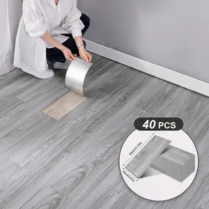 40 pieces of self-adhesive wood grain wallpaper - 15X45cm wide, waterproof peel and tiling, suitable for floors, walls, kitchens and offices - easy for home upgrades, perfect for decoration