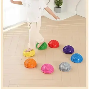 Premium 4 Inflatable Hemisphere Balance Pads Non-Slip Textured Surface Portable Core Stability Training Ball for Home & On-The-Go Use