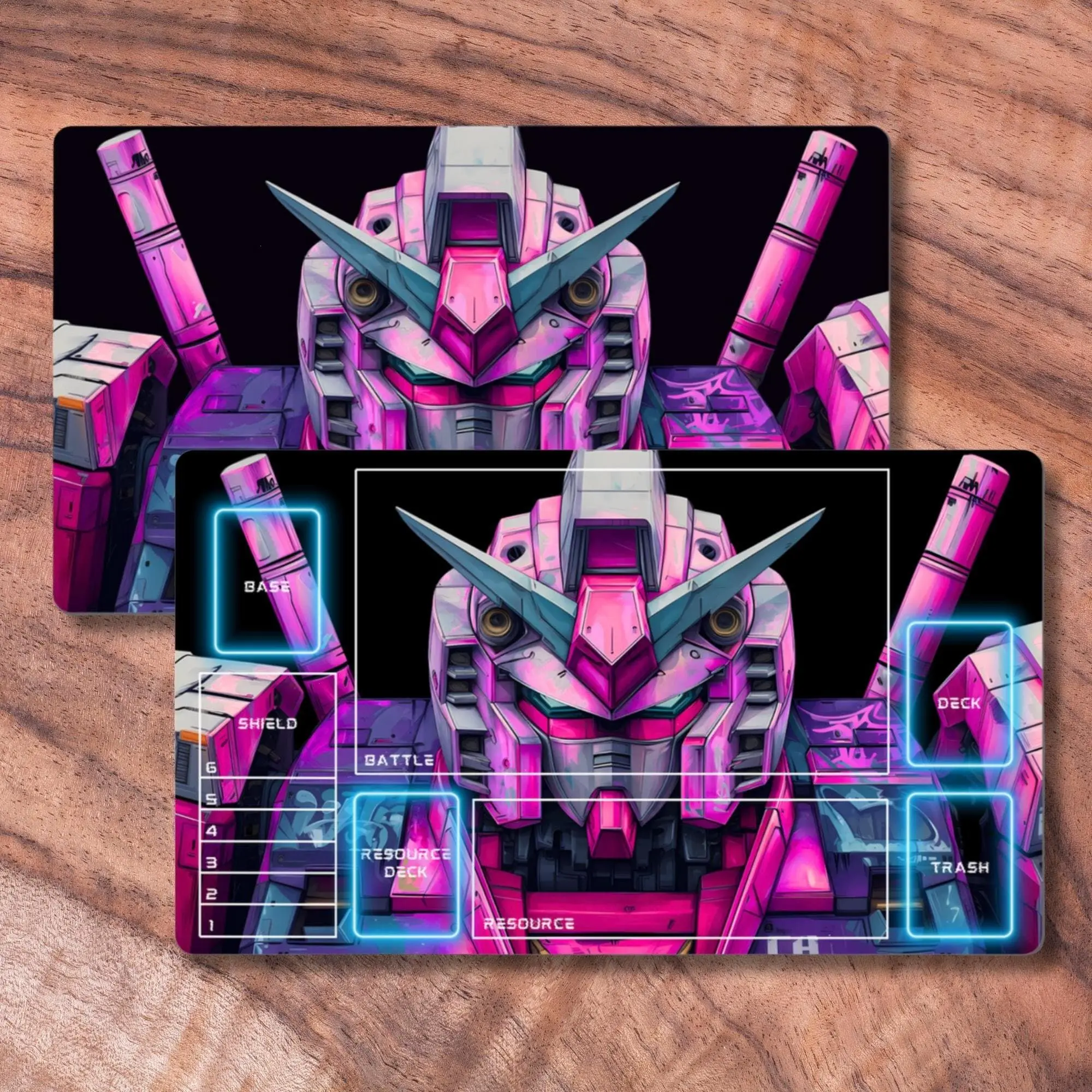 Playmat Compatible with Gundam TCG, Unofficial Gundam Playmat, Graffiti Mecha Themed TCG Playmat, Gifts for Gamers