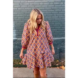 Stay A While Drop Waist Dress-Wine