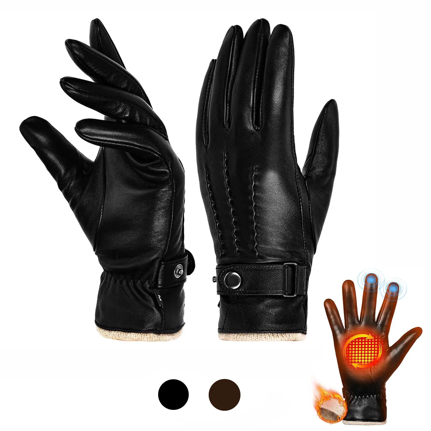 Aegend Women's Genuine Sheepskin Sports Gloves - Double-Lined Super Soft Cashmere Top, Full-Hand Touchscreen, Anti-Slip, Thermal Warm, Snug Fit, Chic, Classic, Lamb Gloves for Sports & Outdoor Use, Chic Sports Gloves, Classic Sports Gloves