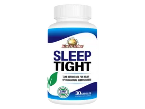 Rise-N-Shine Sleep Tight – Nighttime Relaxation & Calm Support with Melatonin, GABA, 5-HTP & Magnesium | 30 Capsules