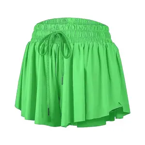 Lime Butterfly Flowy Short