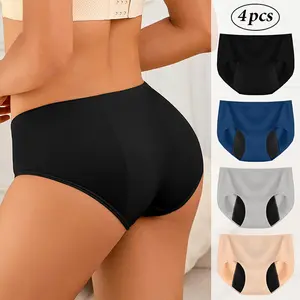 Women's Seamless Heavy Flow Period Underwear - High Elasticity Leak-Proof Underwear, Breathable Seamless Comfortable Mid-Waist Underwear, Period Leak-Proof Triangle Panties