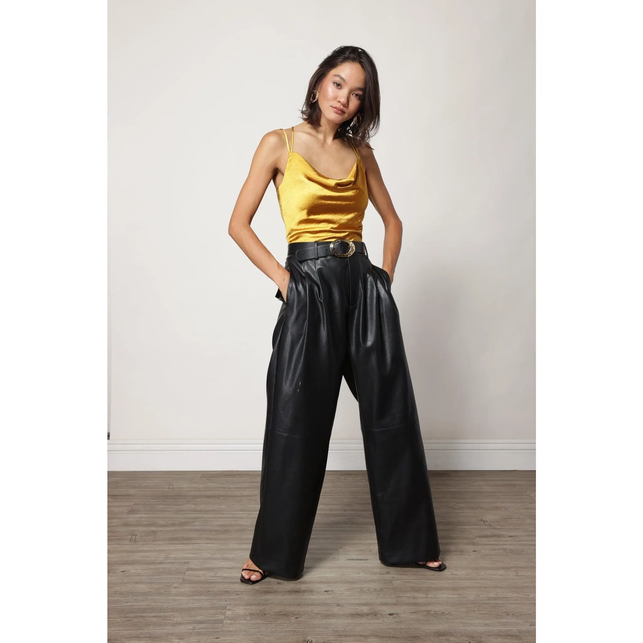 Emma Cowl Neck Blouse Gold