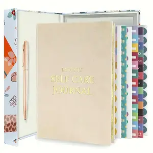 Daily Journal Set for Self-Care, Includes Pen & Stickers, Ideal Gift for Birthdays, Valentine's, Christmas & New Year, Self Improvement Journal