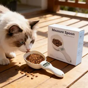 1pcs Pet Food Electronic Scale Spoon, Handheld Gram Scale Feeding Measuring Spoon, Battery-Powered High Precision Cat Dog Feed Tool