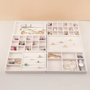 6-Piece Minimalist Jewelry Organizer Set – Wooden Tray for Earrings, Rings, Necklaces – Trending on TikTok!