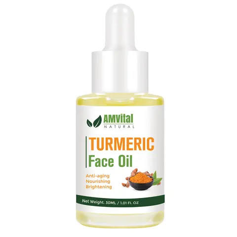 AMVital Turmeric Extract Face Oil Serum - 30ml Pure Natural Essential Oil, Brightening, Firming, Soothing, Anti-Aging, Nourishing, All-Skin Gentle Skincare for Daily Glow & Repair, Ideal for Adults, Serums & Essences